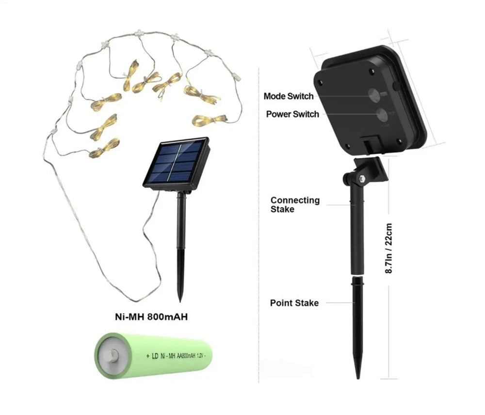 Solar Umbrella String Light