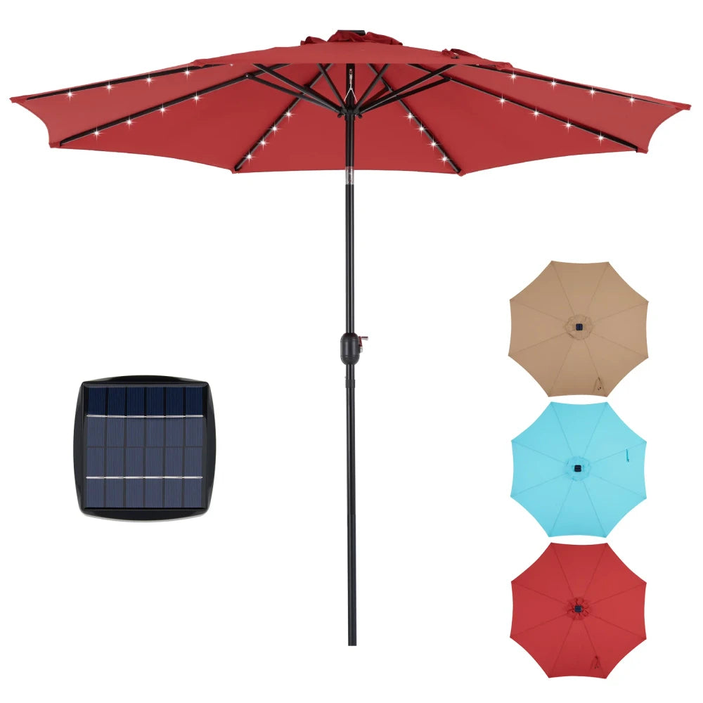 10FT Solar LED Patio Umbrella