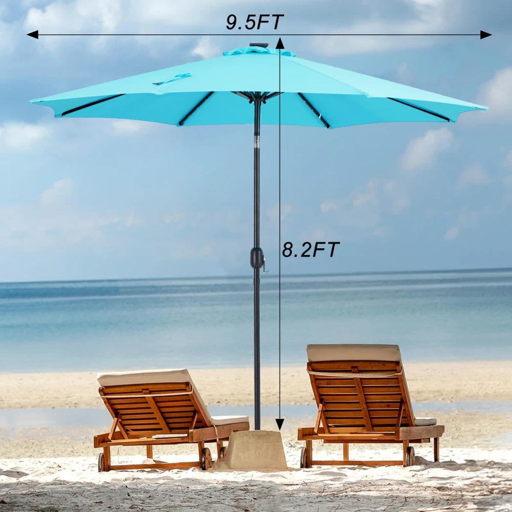 10FT Solar LED Patio Umbrella