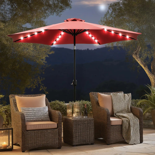 10FT Solar LED Patio Umbrella